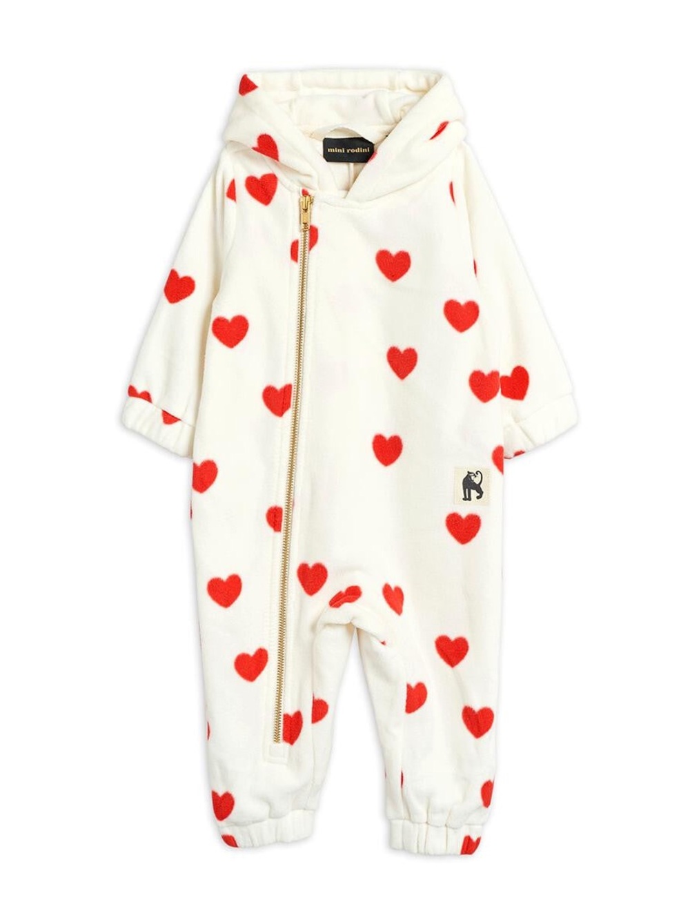 Mini Rodini Baby Infants 3-6 Months Heart Onesie Fleece Zip Up